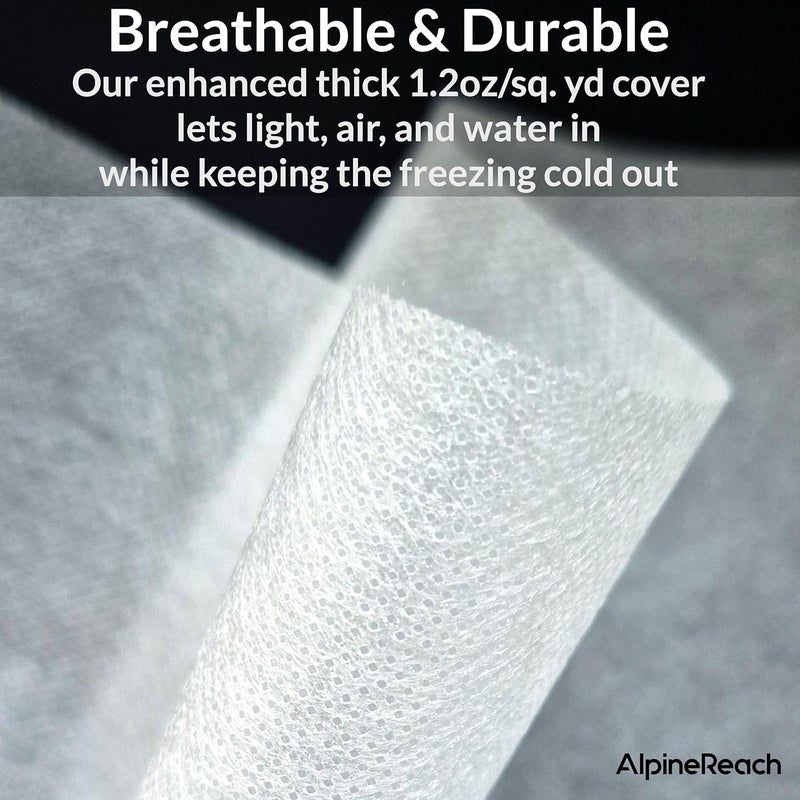 AlpineReach Plant Covers Frost & Sun Protection 10 x 50 ft - Thick 1.2 oz/yd² Freeze Blanket to Low 28 °F Temperatures Floating Row, Garden Fabric Material, Protect in Winter Cold, Gardening Down - Image 4